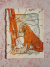 The Dog Beneath a Pine Tree (Close-Up), Stone Lithograph Print