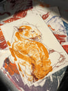 The Lounging Lion Stone Lithograph Print