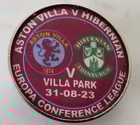 Villa V Hibs europa conference league match Badge 2023