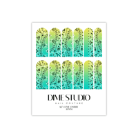 Image 3 of KEY LIME OMBRE BANDANA NAIL DECALS 