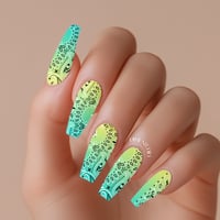 Image 1 of KEY LIME OMBRE BANDANA NAIL DECALS 