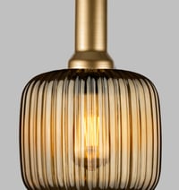 Image 14 of Amber Ribbed Glass Modern Pendant Lighting