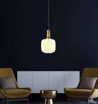 Image 18 of Amber Ribbed Glass Modern Pendant Lighting