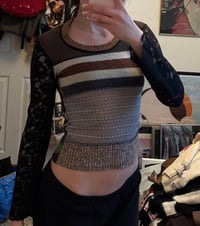 Image 6 of custo mixed fabric top