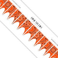 Image 6 of CLASSIC ORANGE BANDANA PAISLEY NAIL DECALS 