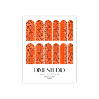 Image 3 of CLASSIC ORANGE BANDANA PAISLEY NAIL DECALS 