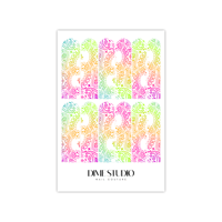 Image 4 of CLEAR RAINBOW BANDANA NAIL DECALS 