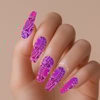 Image 1 of PURPLE PINK OMBRE BANDANA NAIL DECALS 