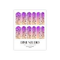 Image 3 of PURPLE &PEACH OMBRE BANDANA NAIL DECALS 