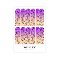 Image 5 of PURPLE &PEACH OMBRE BANDANA NAIL DECALS 