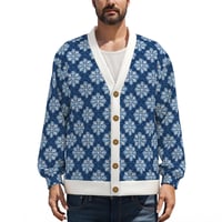 Image 1 of Charming Santa Snowflake Cardigan - Faux Knit Fleece