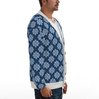 Image 3 of Charming Santa Snowflake Cardigan - Faux Knit Fleece