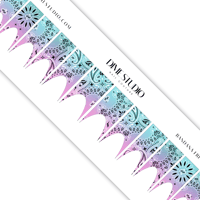Image 6 of BLUE & PURPLE OMBRE BANDANA NAIL DECALS 
