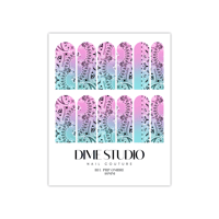 Image 2 of BLUE & PURPLE OMBRE BANDANA NAIL DECALS 