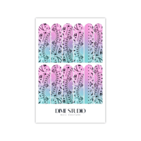 Image 5 of BLUE & PURPLE OMBRE BANDANA NAIL DECALS 