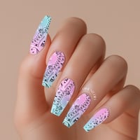 Image 1 of BLUE & PURPLE OMBRE BANDANA NAIL DECALS 