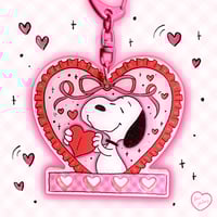 Image 1 of Snoopy Valentine Acrylic Keychain Holder