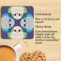 Image 2 of Four Quaker Parrot Borbs Table Coaster