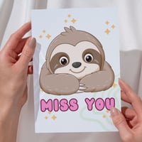 Miss You  Sloth Greeting card