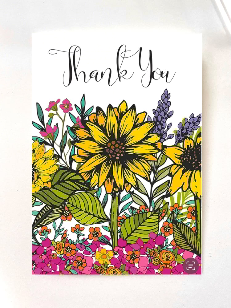 Image of Say it with flowers - Thank you Card
