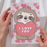 I Love You Sloth Greeting Card