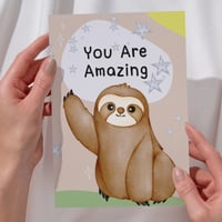 You Are Amazing Sloth Inspirational Greeting Card