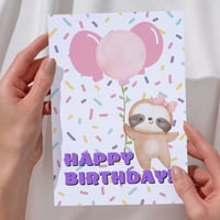 Happy Birthday Sloth Greeting Card