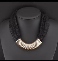 Image 1 of Black Mesh Gold Plated Choker