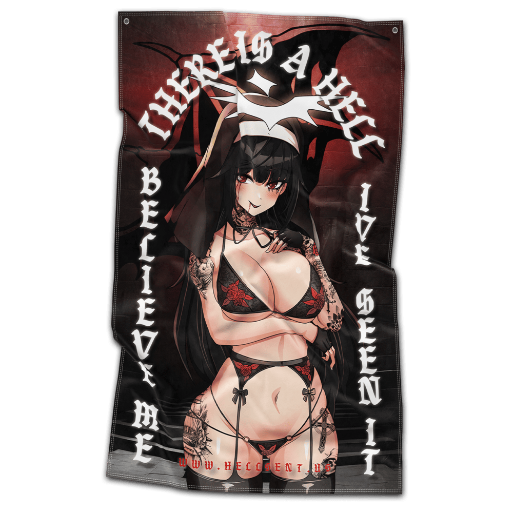 Image of NSFW Goth Nun X BMTH Flag