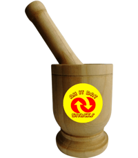 Image 1 of Ah it Dat Wooden Mortar and Pestle "Small"