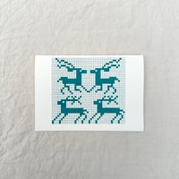 Image 1 of Teal Reindeers Card