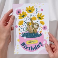 Hanging Sloth Happy Birthday Greeting card