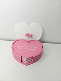 Image 1 of Sassy Romance Book Conversation Heart Coasters 