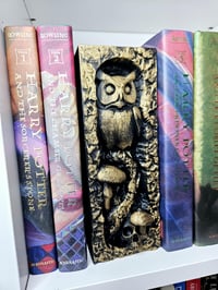 Image 1 of Dark Fantasy Owl Book Nook – Gothic Woodland Bookshelf 