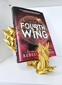 Image 2 of Book Wyrm Reading Dragon Display – Winged Book Holder 1.5 thick books
