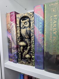 Image 3 of Dark Fantasy Owl Book Nook – Gothic Woodland Bookshelf 