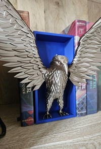 Image 3 of Emerging Eagle -Raven Book Nook | Majestic Bookshelf Insert 
