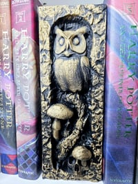 Image 5 of Dark Fantasy Owl Book Nook – Gothic Woodland Bookshelf 