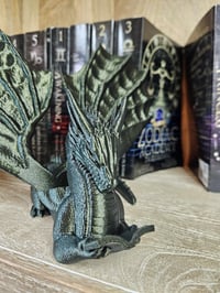 Image 5 of Book Wyrm Reading Dragon Display – Winged Book Holder 1.5 thick books