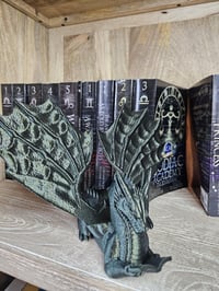 Image 6 of Book Wyrm Reading Dragon Display – Winged Book Holder 1.5 thick books
