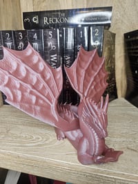 Image 8 of Book Wyrm Reading Dragon Display – Winged Book Holder 1.5 thick books