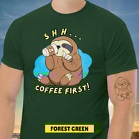 Image 6 of Sloth Shh Coffee First Unisex T-shirt
