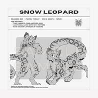 SNOW LEOPARD LINEART TEMPLATE