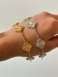 Image 1 of Gold and Silver Clover Bracelet 5 Motifs Alhambra Clover Bracelet High Quality Stainless Steel