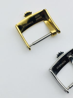 Image of rolex watch strap buckles,16mm and 18mm,s/steel.yellow gold,rose pink gold