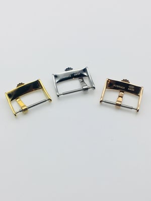 Image of rolex watch strap buckles,16mm and 18mm,s/steel.yellow gold,rose pink gold
