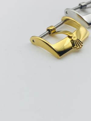 Image of rolex watch strap buckles,16mm and 18mm,s/steel.yellow gold,rose pink gold