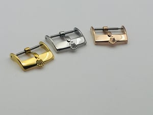Image of rolex watch strap buckles,16mm and 18mm,s/steel.yellow gold,rose pink gold