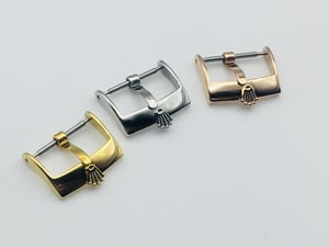 Image of rolex watch strap buckles,16mm and 18mm,s/steel.yellow gold,rose pink gold