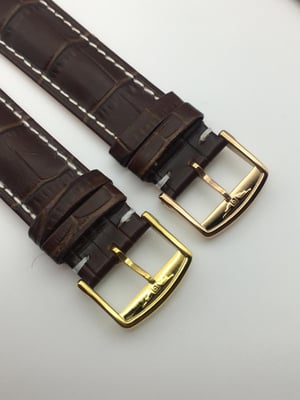 Image of New 18mm/20mm brown Gents Genuine Leather Watch Strap For Longines